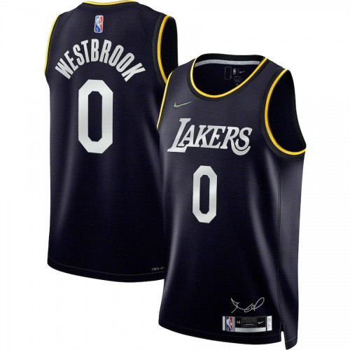 Russell #0 LAL Premium Quality NBA Authentic Jersey Performance