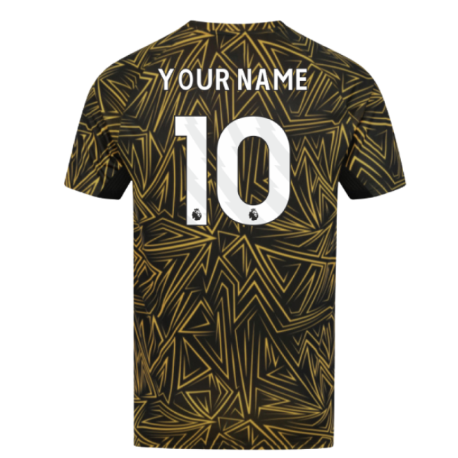 2025-2026 Wolves Home Pre-Match Shirt (Black) (Your Name)