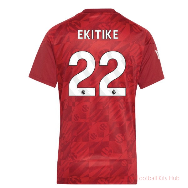 [EFKS] 2026-2027 Liverpool Pre-Match Warm Up Shirt Active Maroon - Womens Ekitike 22