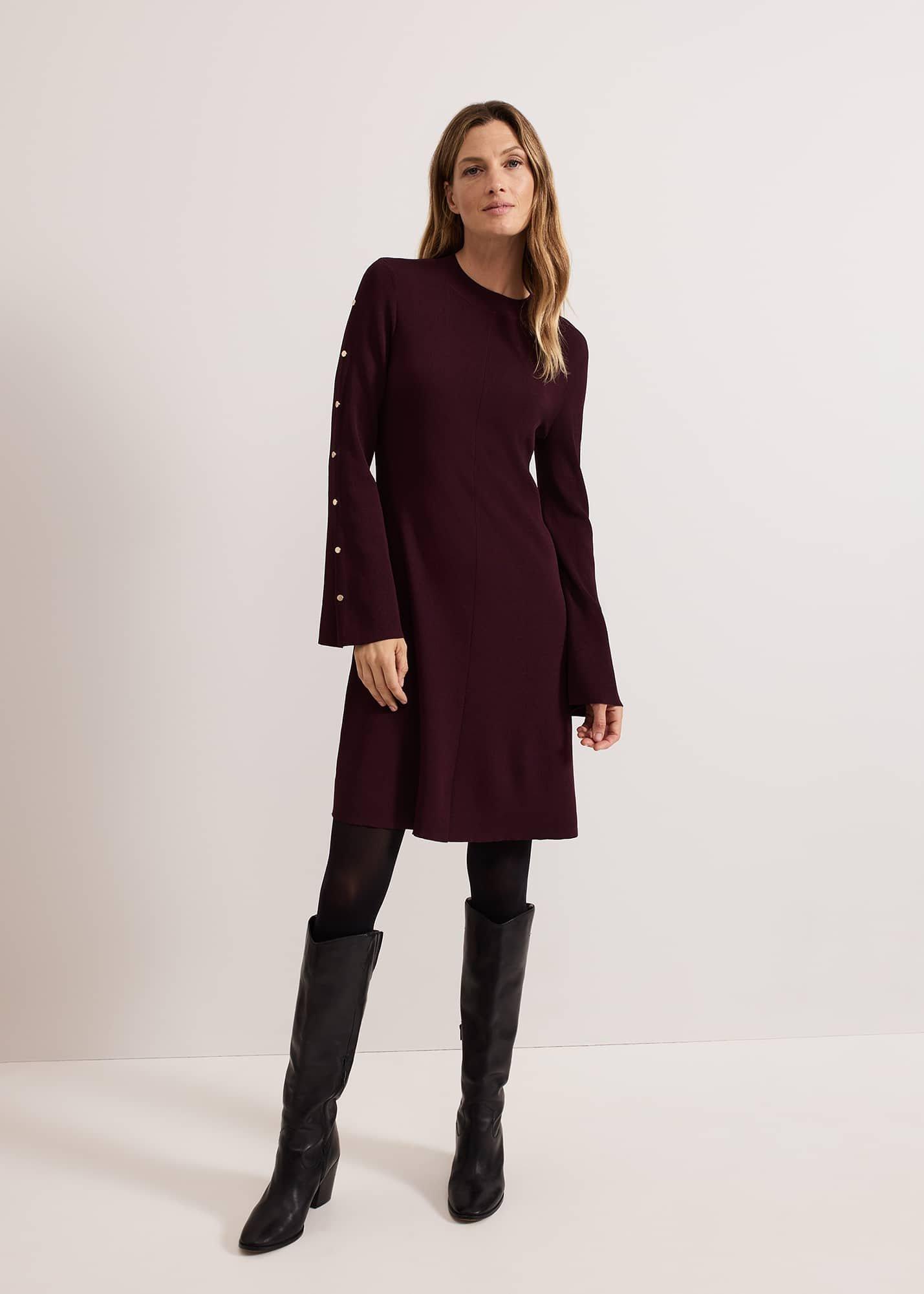 Romy Studd Sleeve Knit Shift Dress