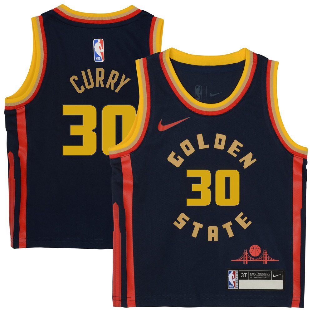 Pro Grade Stephen Curry30 Golden State Warriors Navy Jersey - City...