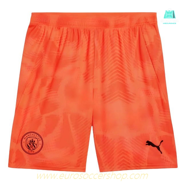 2024-2025 Man City Home Goalkeeper Shorts (Neon Sun)