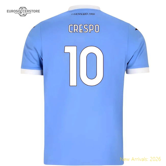 Authentic Best-Selling 2025-2026 Lazio Home Shirt (Crespo 10)