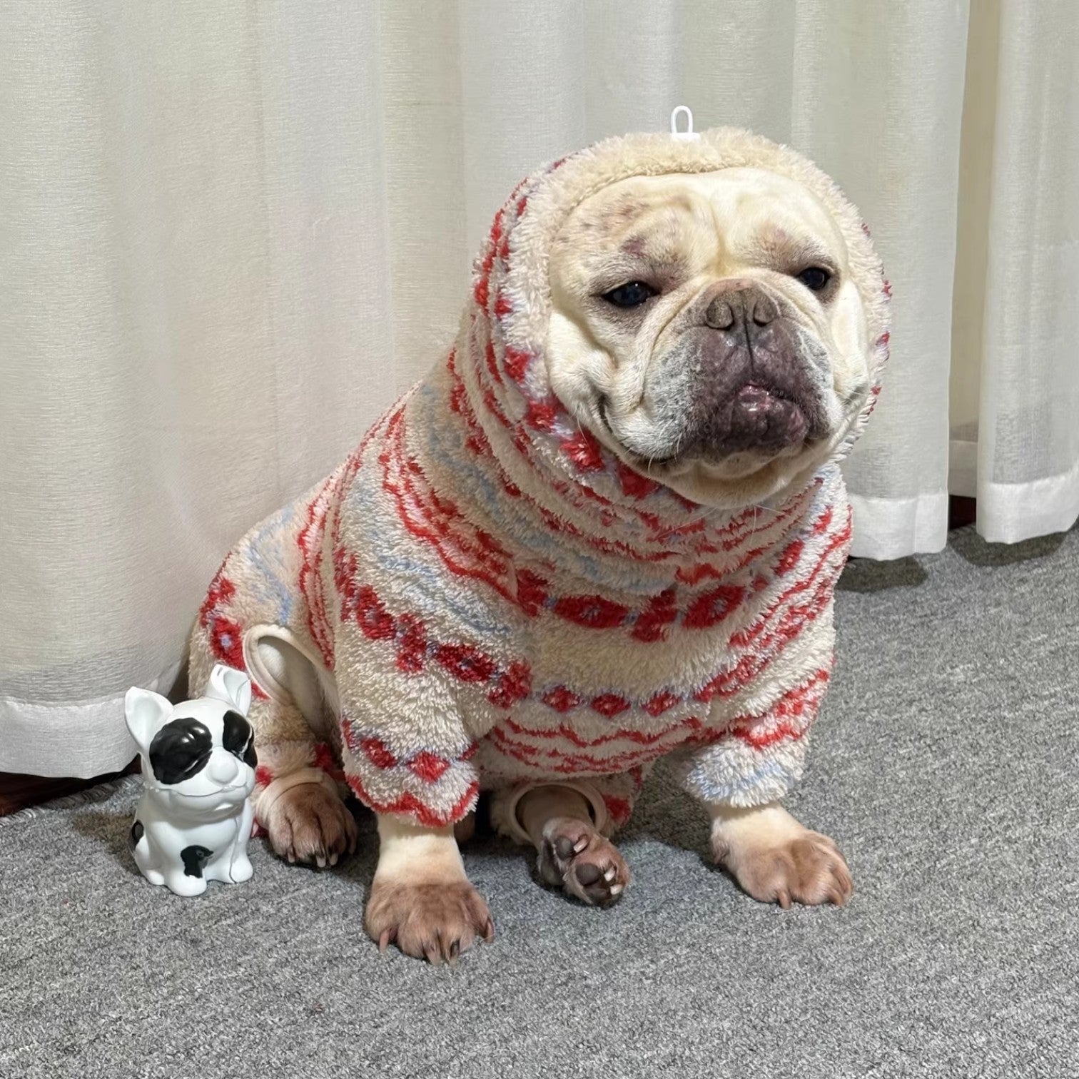 SnugPaws Frenchie Winter High-Neck Coat – Thick Four-Legged Warm Fleece Bodysuit