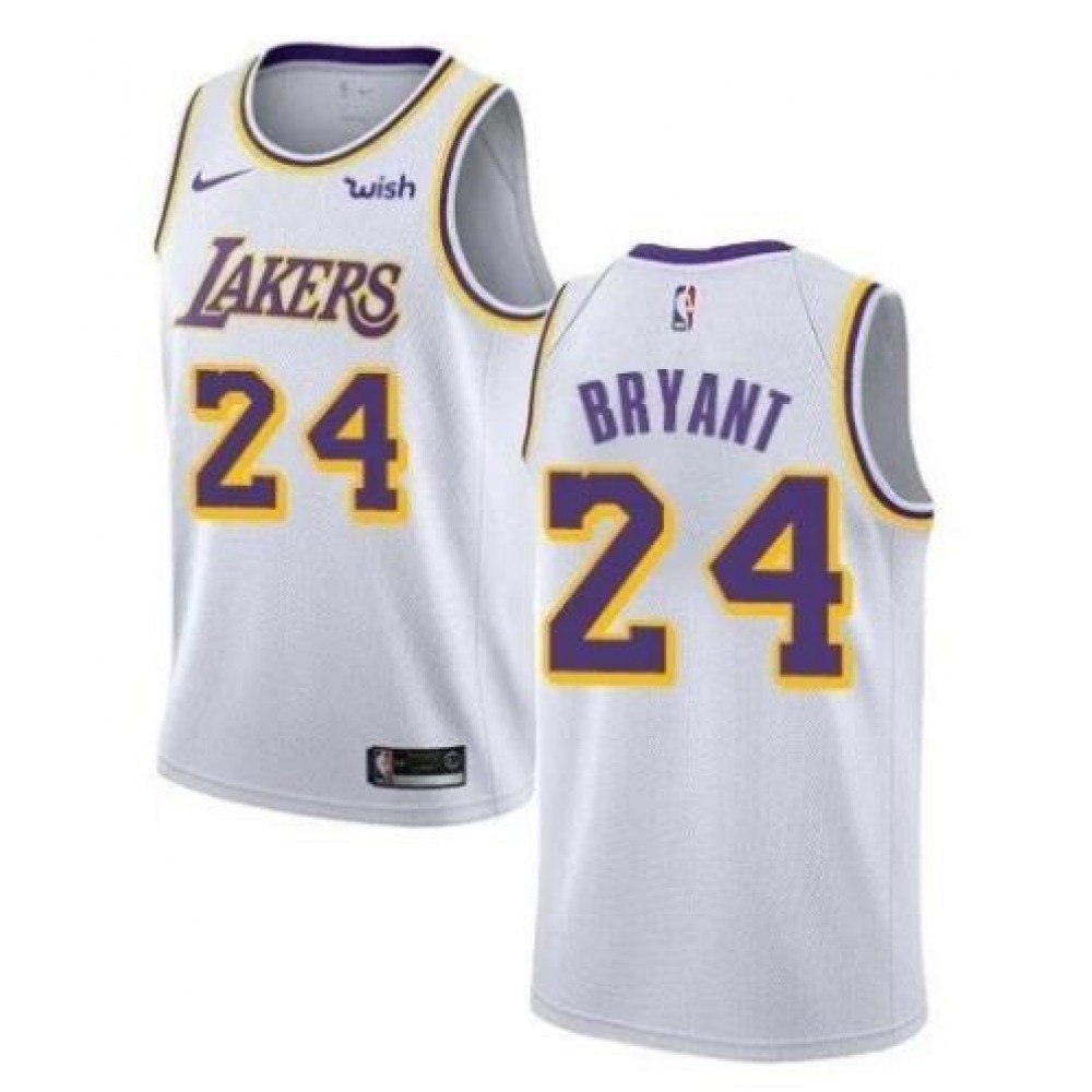 Men's Los Angeles Lakers #24 Kobe Bryant White Stitched NBA Jersey