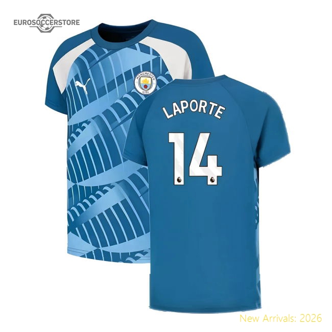 Authentic 2023-2024 Man City Pre-match Jersey (lake Blue) - Kids