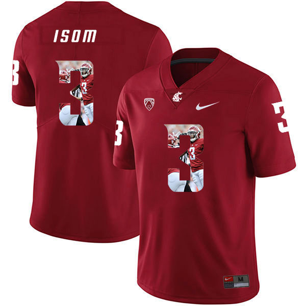 Men's None Red 2024 moisture wicking Daniel Isom #3 breathable Jersey