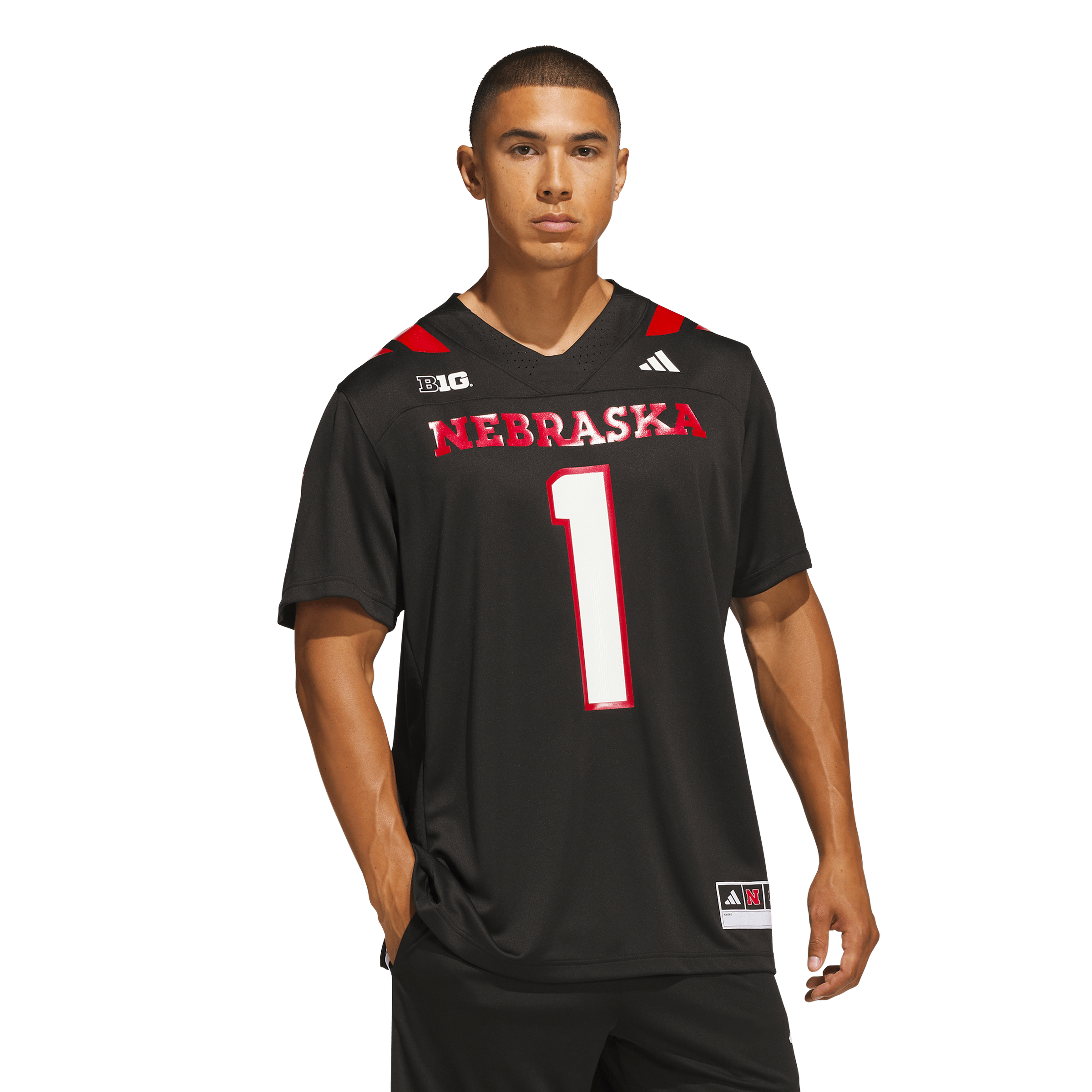 #1 Nebraska Huskers adidas Our Red Burns Brighter Premier Strategy Jersey - Black