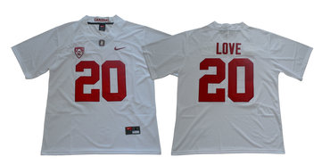 team authorized Men's None Bryce Love #20 White 2024 Football Jersey