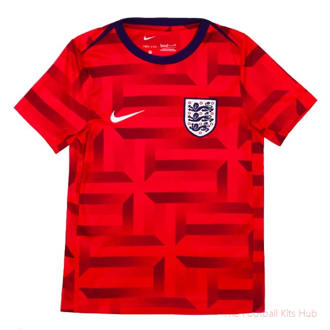 2024-2025 England Academy Pro Pre-Match Top (Siren Red) - Kids