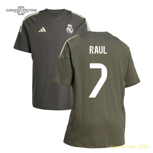Genuine 2025-2026 Real Madrid Training Tee (Utility Grey) (Raul 7)