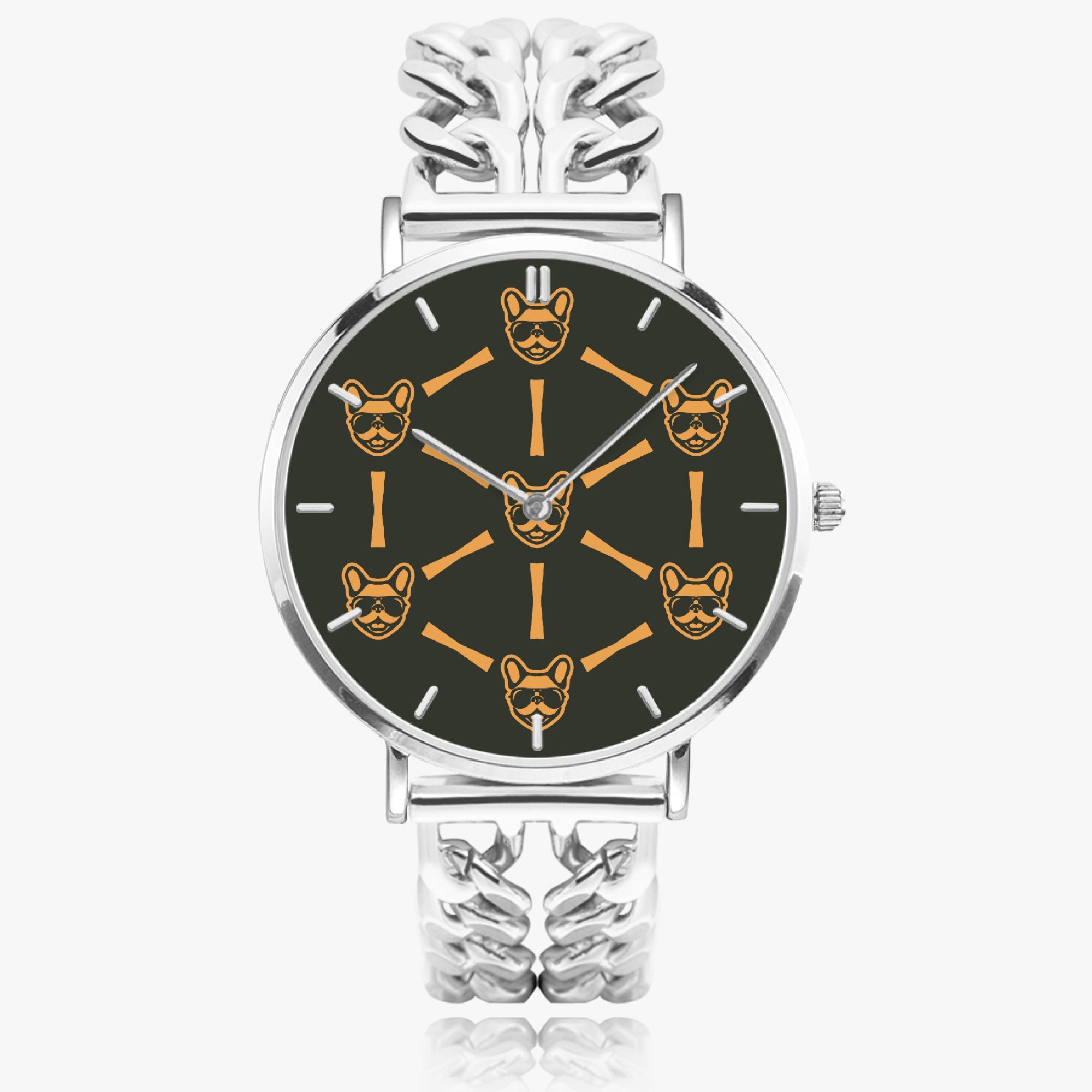 French Bulldog Soot Chic Hollow Strap Watch For Frenchie Lovers Durable Dog Item