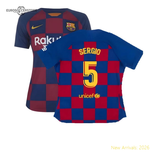 High-Quality Barcelona 2019-20 Womens Home Shirt (Vaporkit) ((Excellent) S) (Sergio