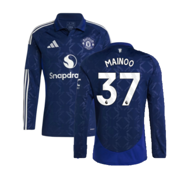 2024-2025 Man Utd Long Sleeve Away Top (Mainoo 37)