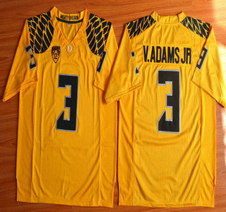 Men's None Vernon Adams #3 authentic Yellow 2024 match worn Jersey