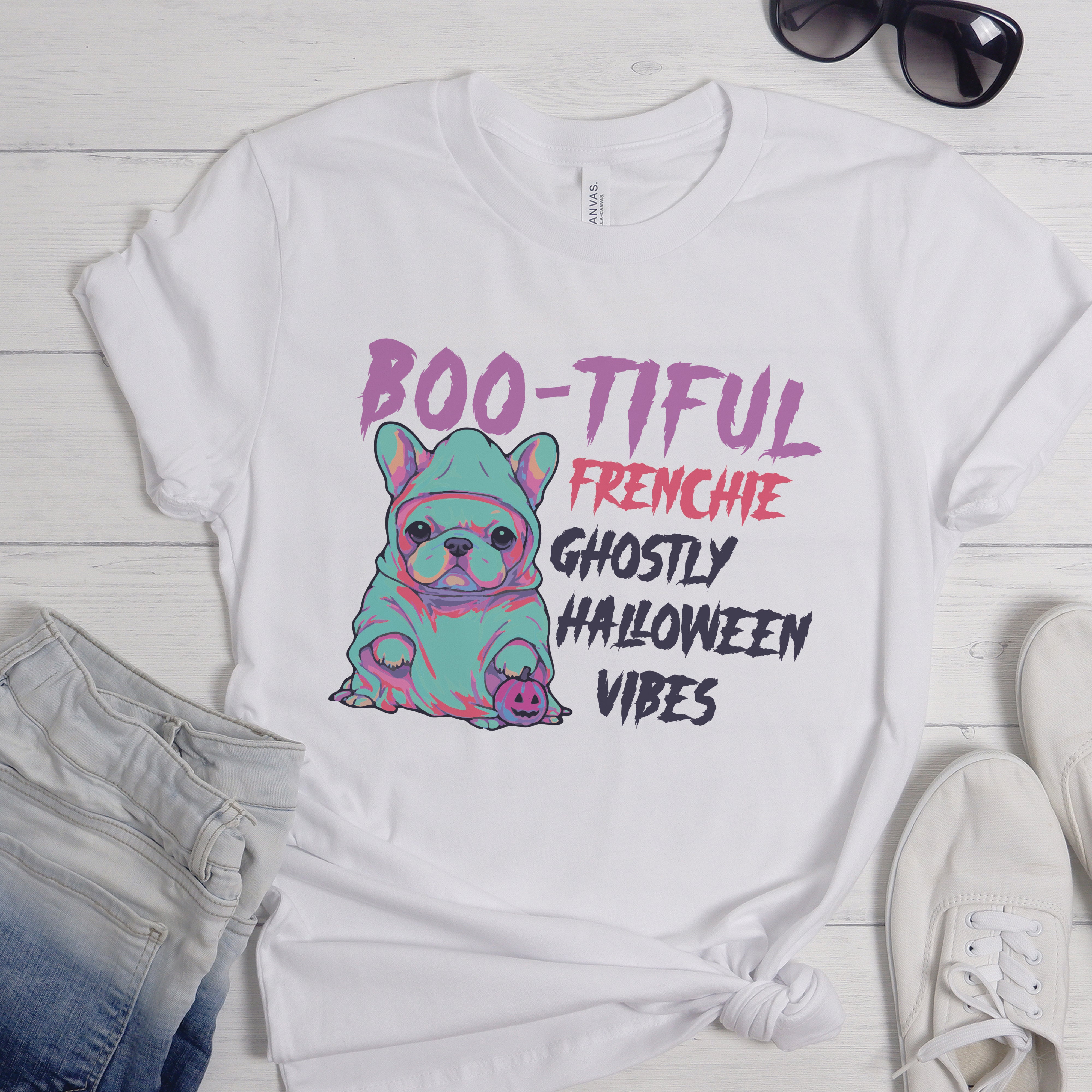 Fashion-Forward Spooktacular Frenchie- Unisex T-shirt for Daily Life