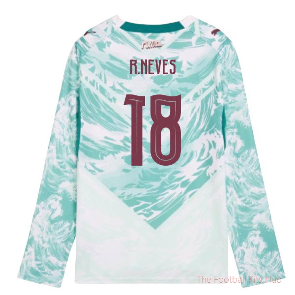 2026-2027 Portugal Long Sleeve Away Shirt (Kids) (R.Neves 18)