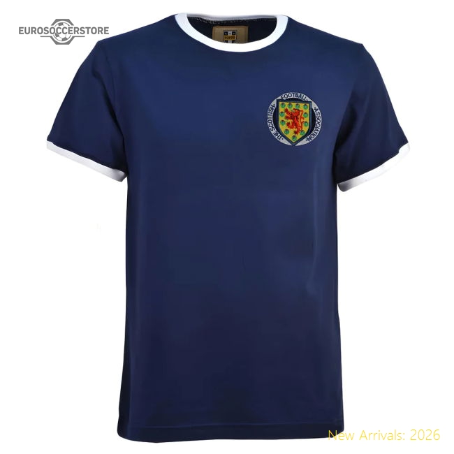 Kids Scotland 1970's Navy/White T-Shirt