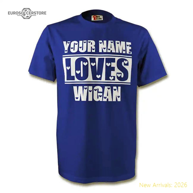 Premium Your Name Loves Wigan T-shirt (blue) - Premium Quality Baby