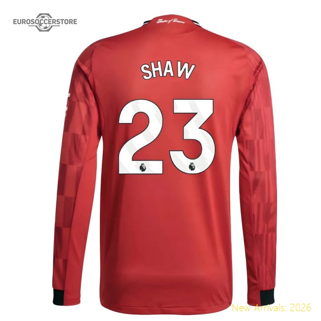 Luxury 2025-2026 Man Utd Authentic Long Sleeve Home Shirt (shaw 23)