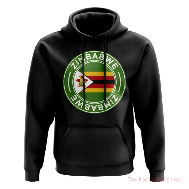 Men Zimbabwe Football Badge Hoodie (Black)