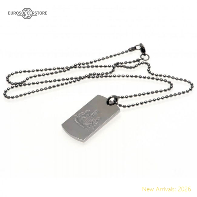 Official Newcastle United Fc Engraved Dog Tag & Chain - Premium