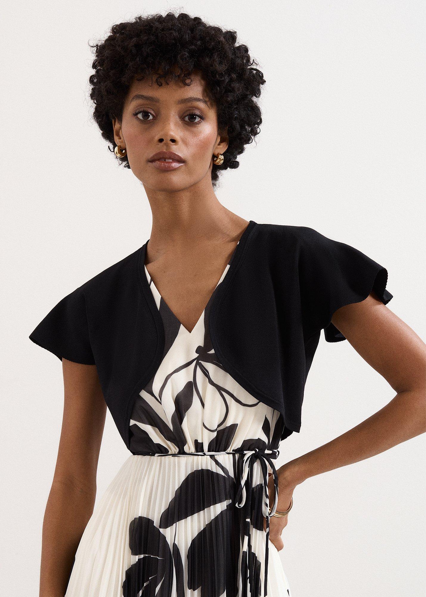 Myra Flutted Sleeve Shrug
