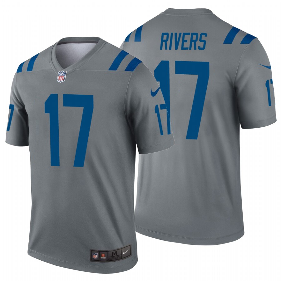 NFL I C Colts #17 Philip Rivers Gray Game Jersey - High Quality