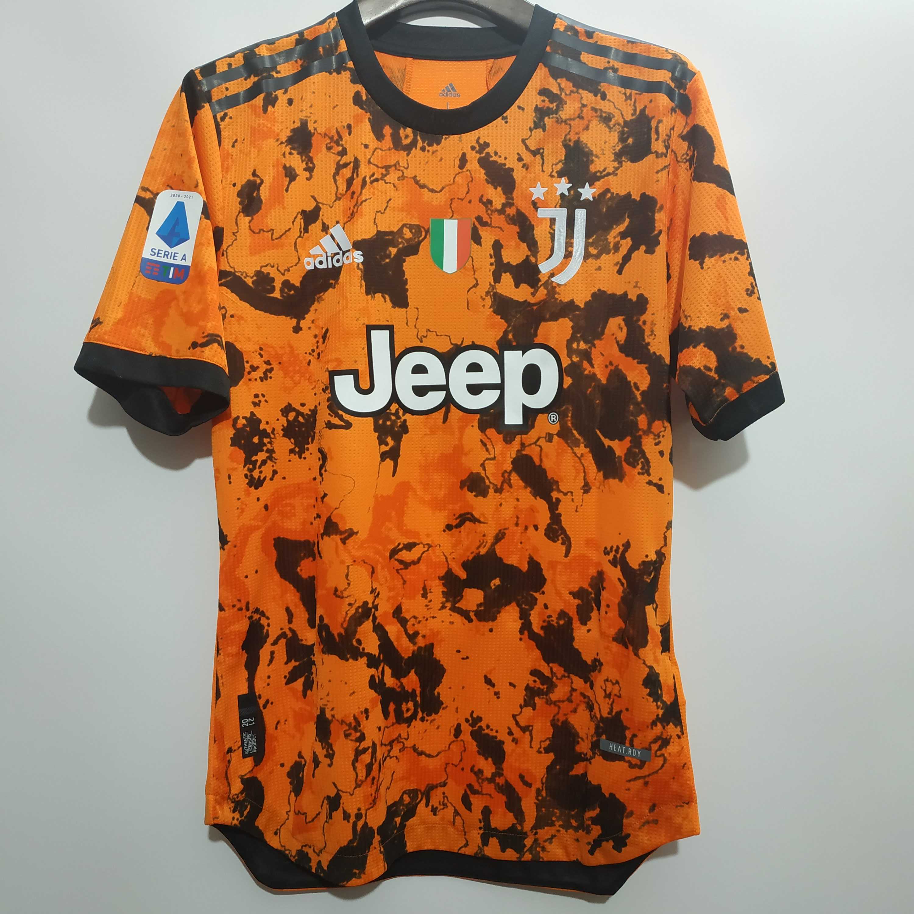 JUVENTUS 20-21 THIRD ORANGE SOCCER JERSEY SHIRT PLAYER VERSION -