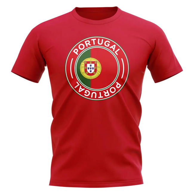Portugal Football Badge T-Shirt (Red) Holland Euro Official