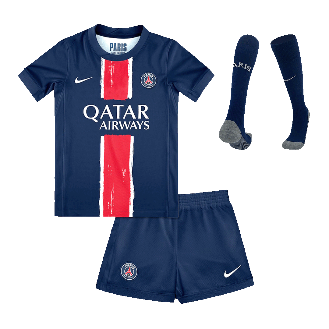 Kid's PSG Home Soccer Jersey Kit(Jersey+Shorts+Socks) 2024/25Authentic