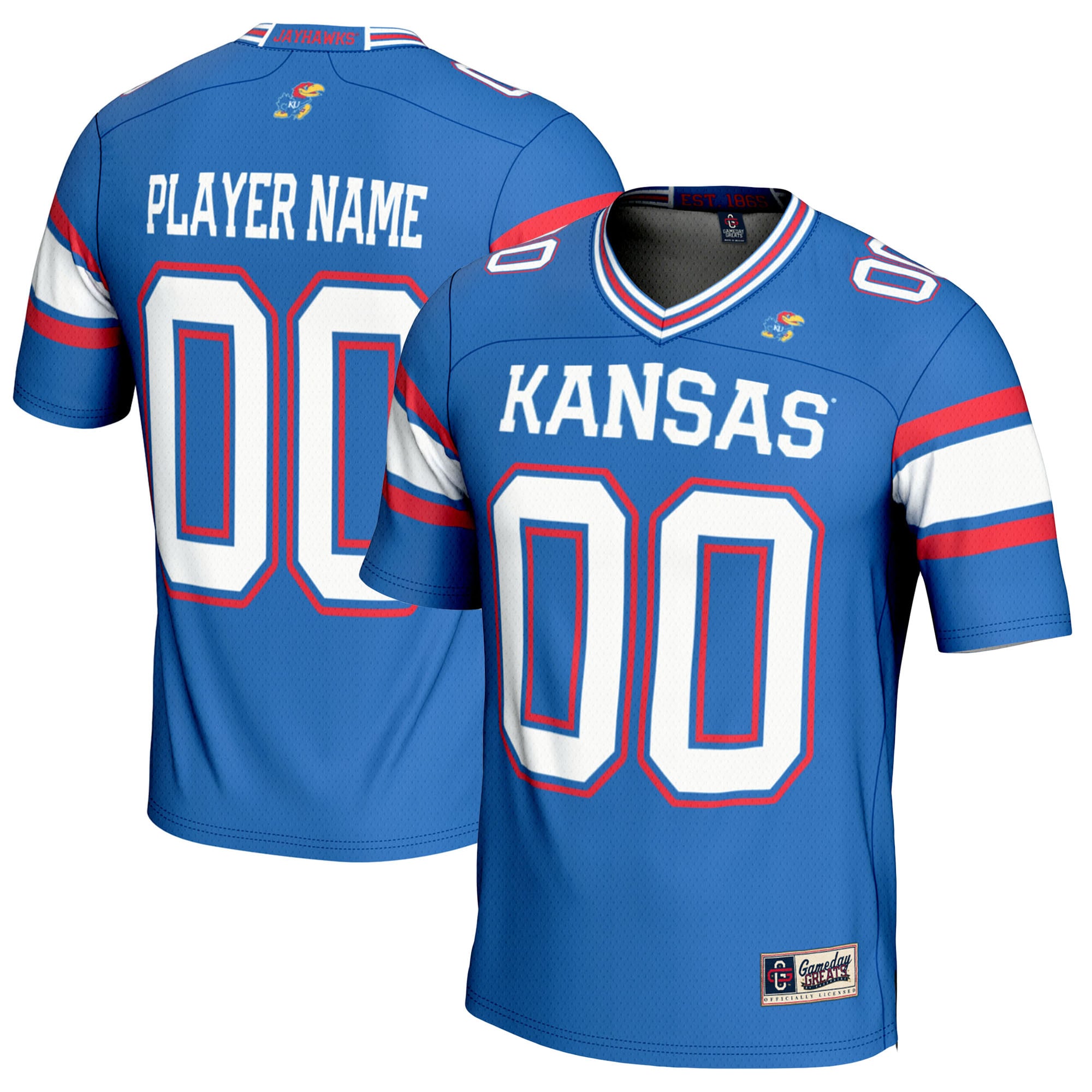 Kansas Jayhawks GameDay Greats Youth NIL Pick-A-Player Football Jersey - Royal