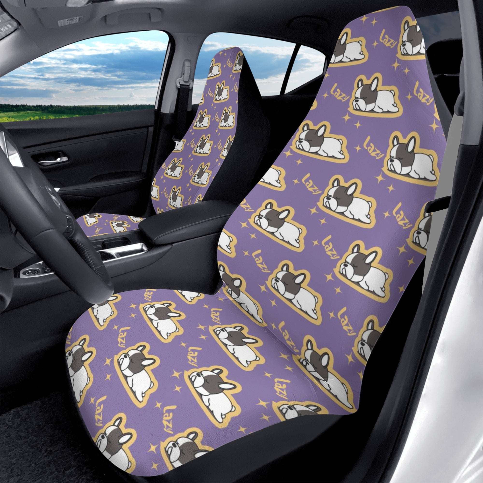 Lifestyle-Driven Eloy- Car Seat Covers (2 Pcs) for French Bulldog Lovers