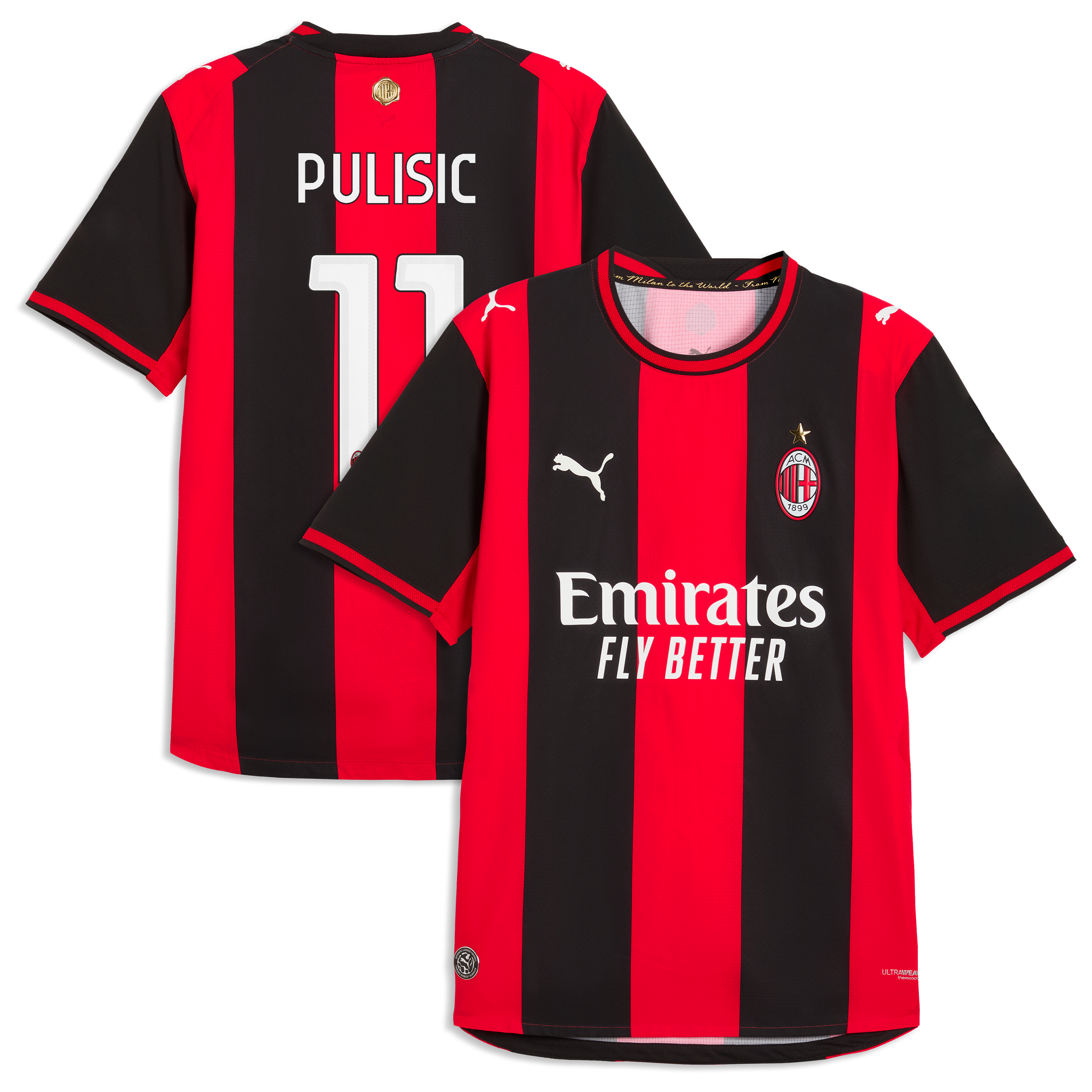 [SJH] Christian Pulisic AC Milan 2026/27 Home On-Field Authentic Jersey - Black/Red