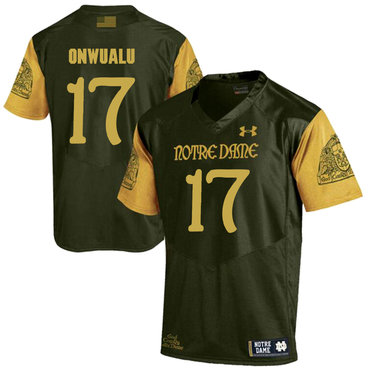 Men's ND Irish Green 2024 official licensed James Onwualu #17