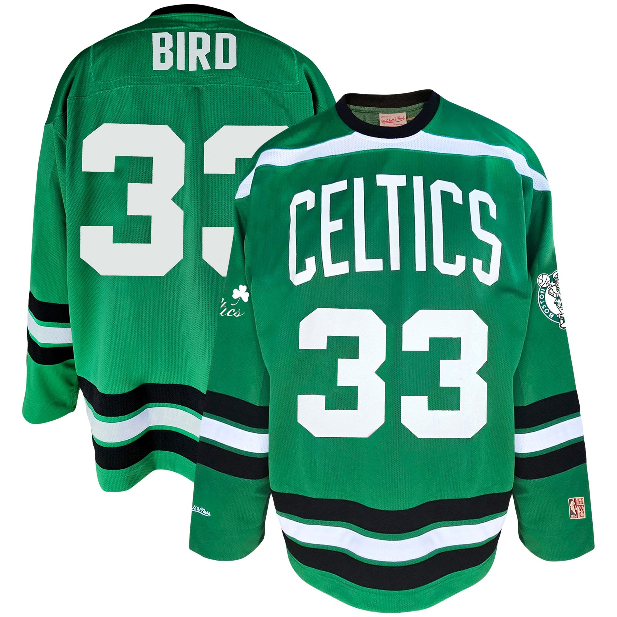 [LK] Larry Bird Boston Celtics Big & Tall NBA Hockey Jersey - Kelly Green