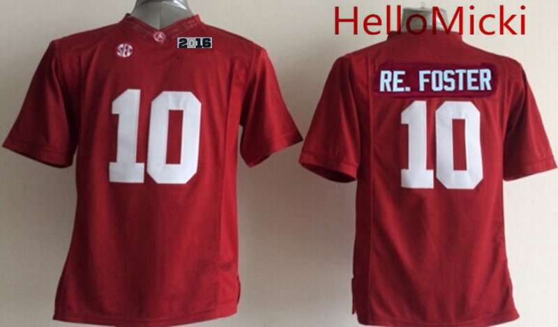 Men's Alabama Bama Red 2016 official Reuben Foster #10 college