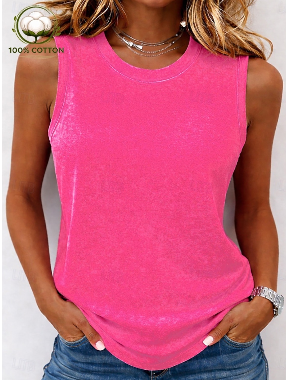 SoftFade™ Women's Vintage 100% Cotton Tank Top - Soft Washed Sleeveless Basic Tops
