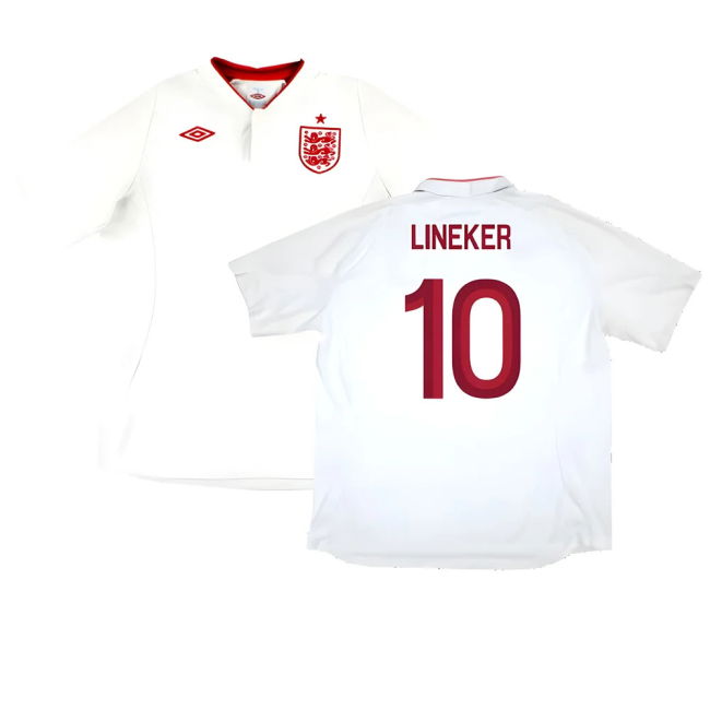 Lineker 10 England Senior Team Professional Grade Home Pro Level Shirt
