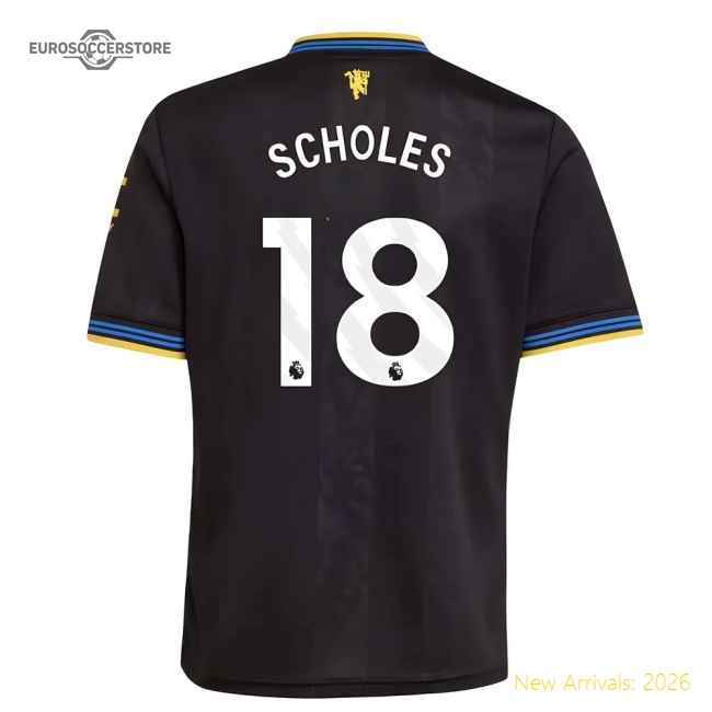 Official 2025-2026 Man Utd Third Shirt (kids) (scholes 18) - Premium
