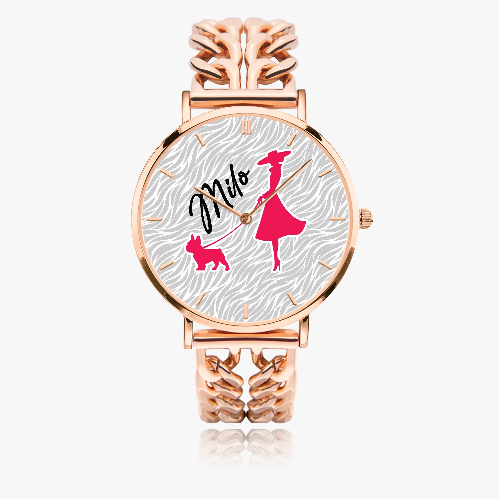 Personalized Chic Hollow Strap Watch For Frenchie Lovers Dog Supplies