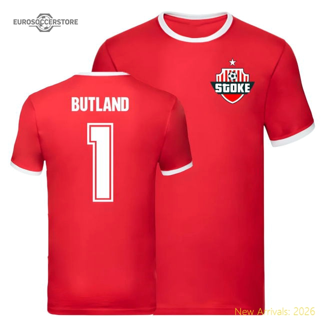 Authentic Jack Butland Stoke City Liverpool Ringer Tee (red)