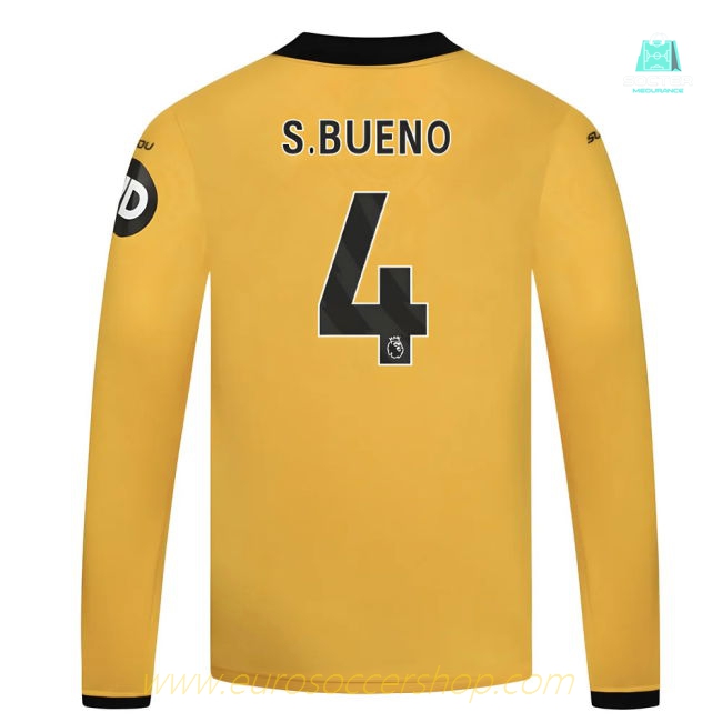 2025-2026 Wolves Long Sleeve Home Shirt - Kids (S.Bueno 4)