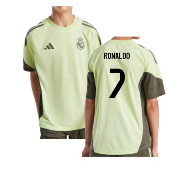 Performance 2025-2026 Real Madrid Training Jersey (Almost Lime) - Kids (Ronaldo