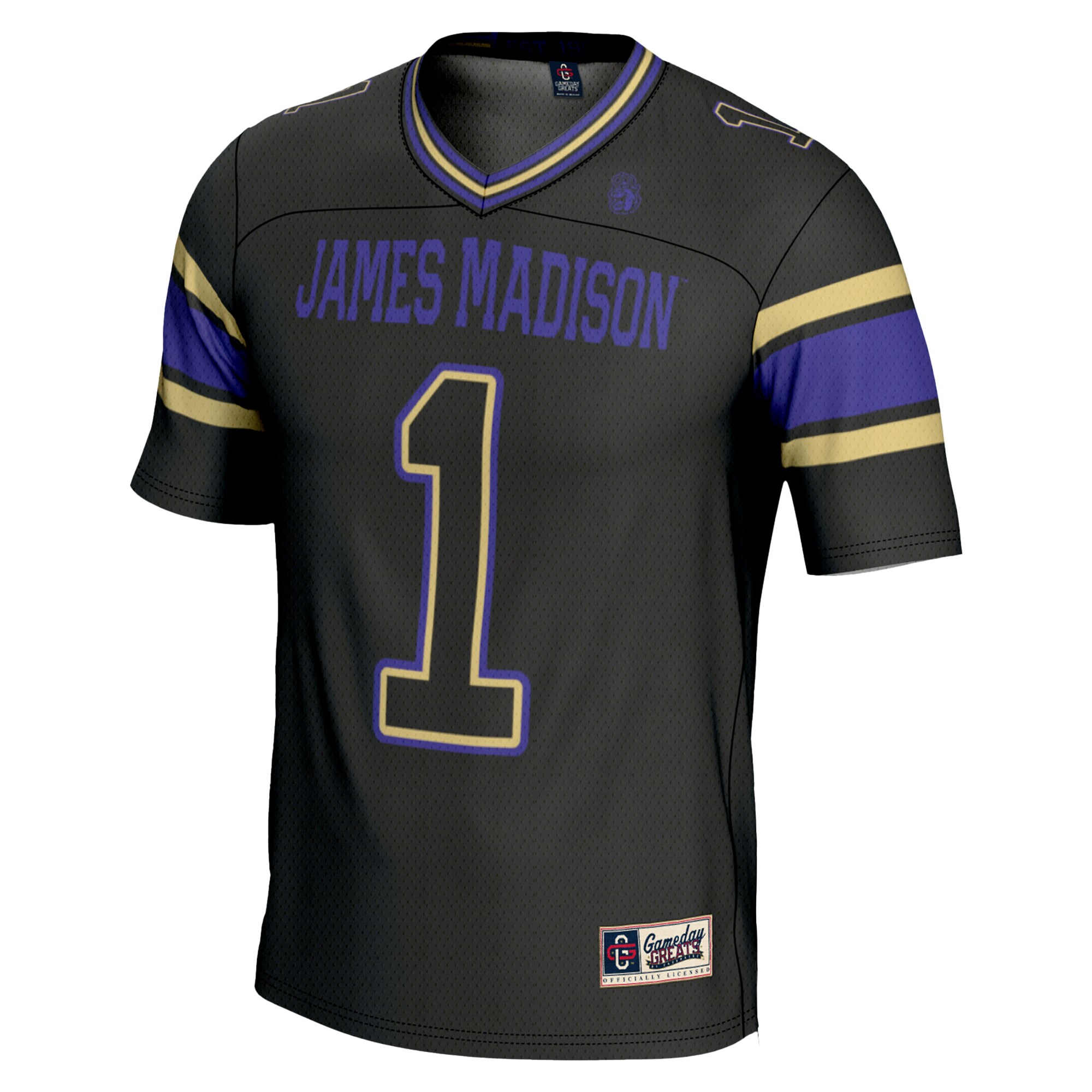 #1 James Madison Dukes GameDay Greats Youth Endzone Football Jersey - Black
