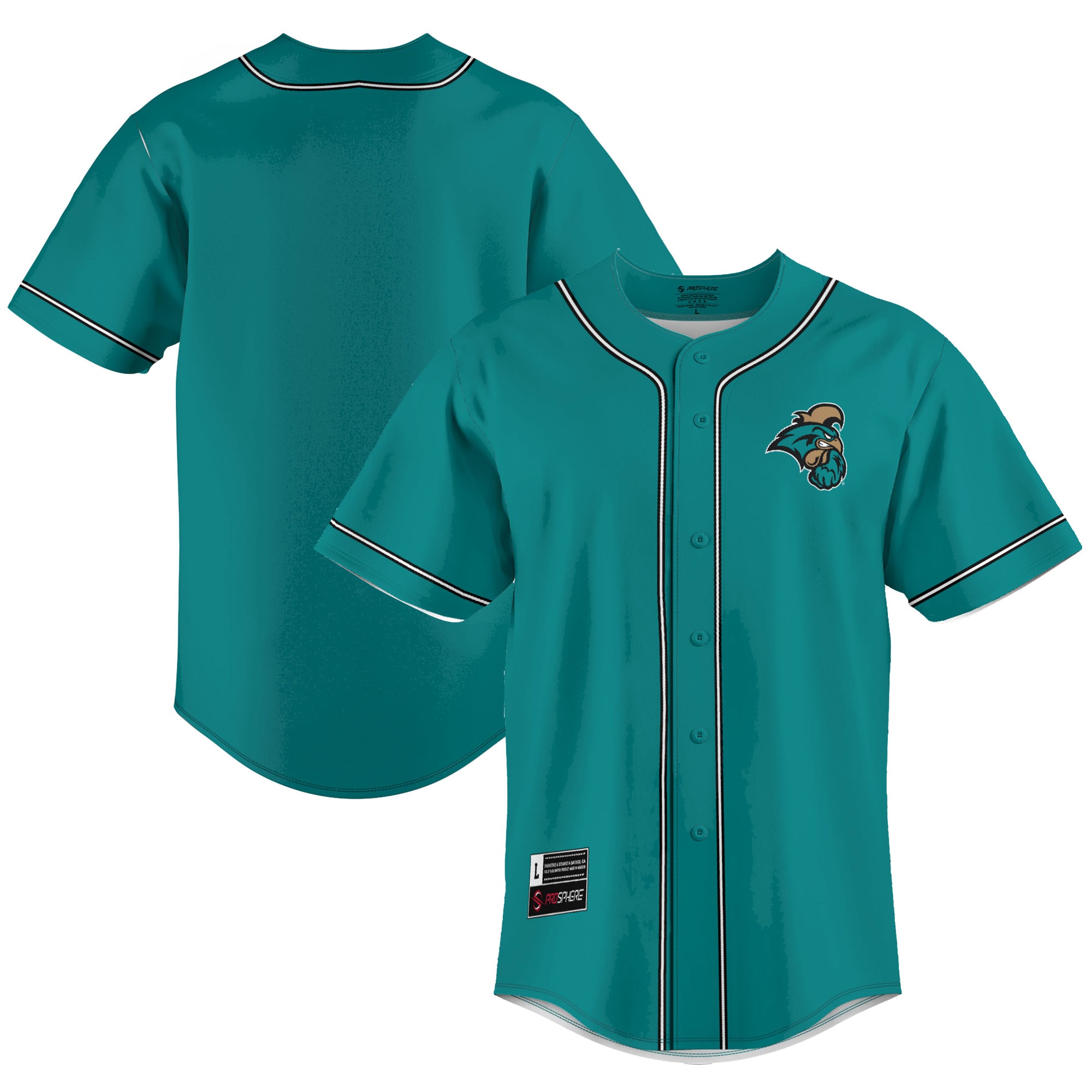 [NJP] Youth Coastal Carolina Chanticleers GameDay Greats Lightweight Baseball Jersey - Teal