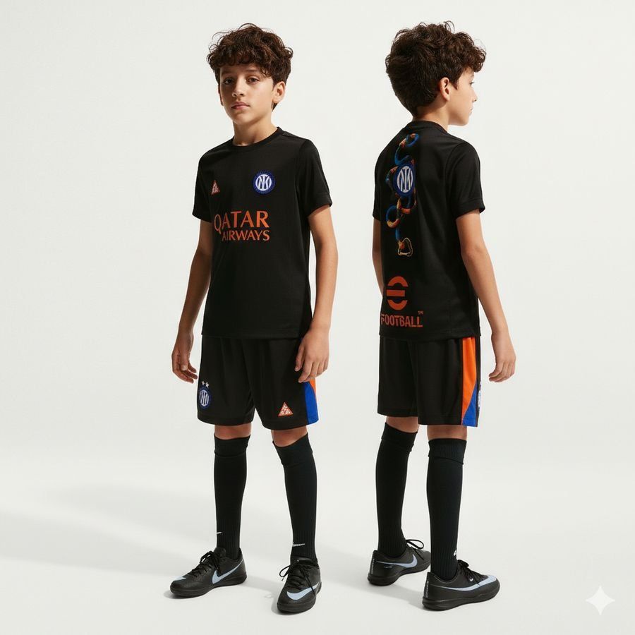 Inter X ACG Training T-Shirt Dri-FIT Academy Pro Pre Match 4th - Black/Safety Orange Kids