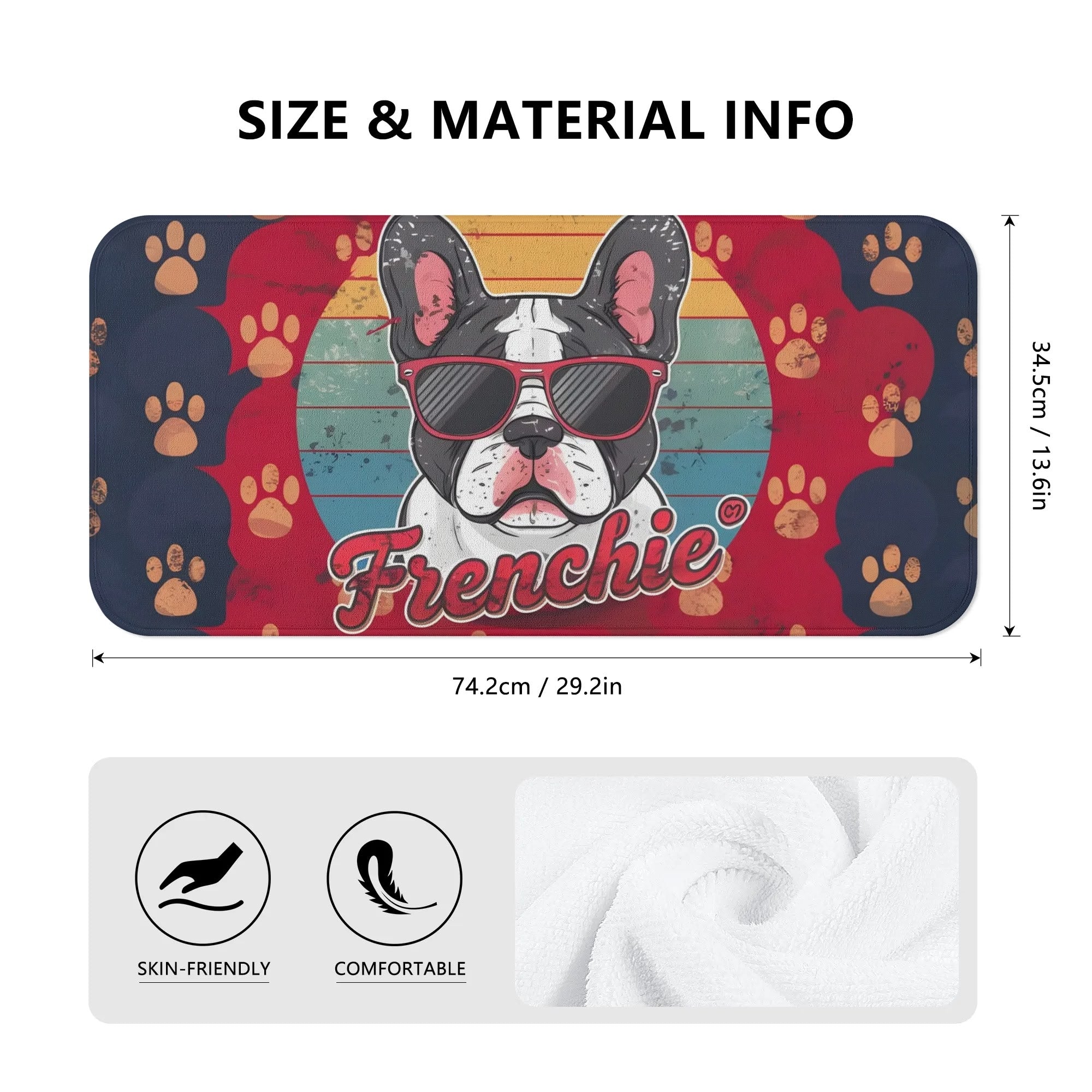 French Bulldog Olive Towel For Frenchie Lovers Comfy Pet Product