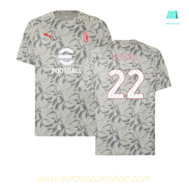 2025-2026 AC Milan Warm Up Jersey (Smokey Gray) (E.Royal 22)