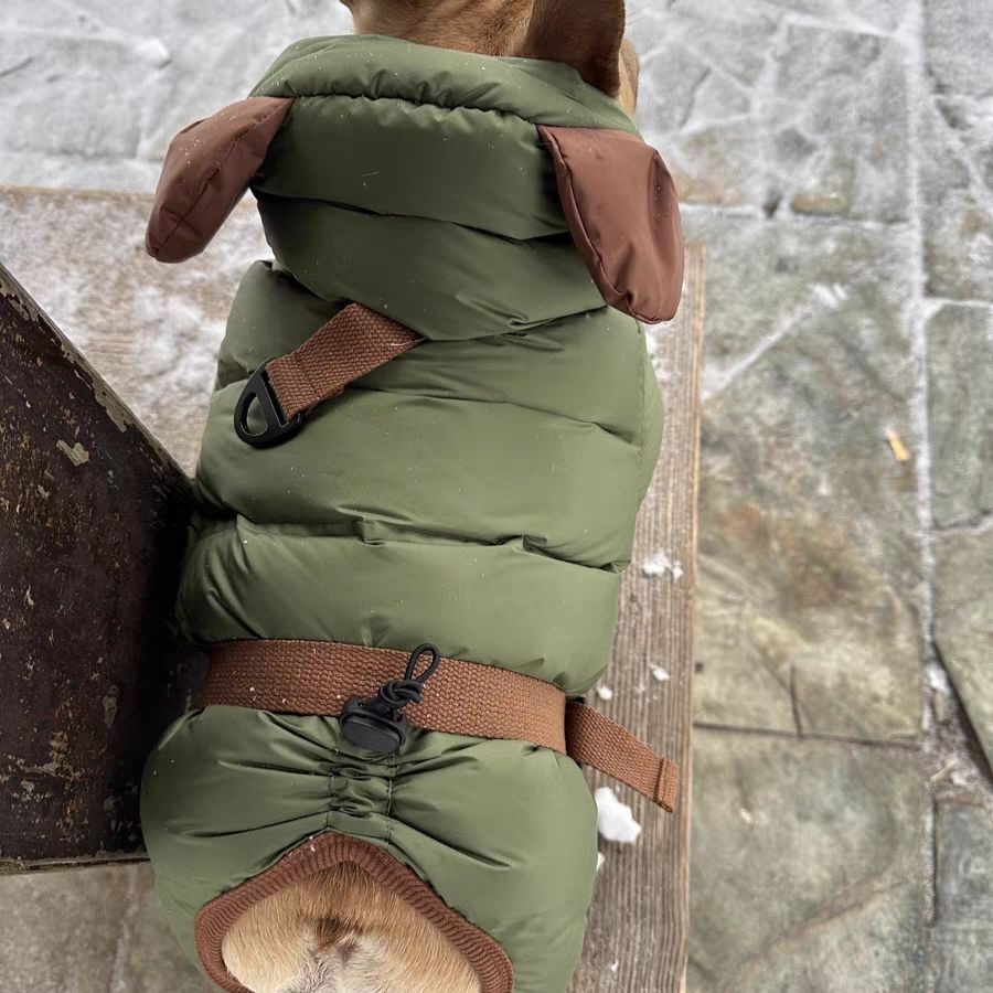 Winter Polyester Jumpsuit – Warm Four-legged Dog Outfit Winter Wear